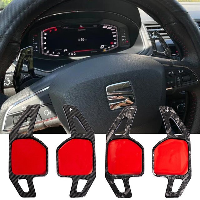 Carbon Fiber Print Lenkrad mit ABS Paddle Shift für Seat Leon Cupra 4F 5F MK3 MK4 Ibiza 6F Arona Ateca Leon ST Alhambra in Schwarz - Bild 1
