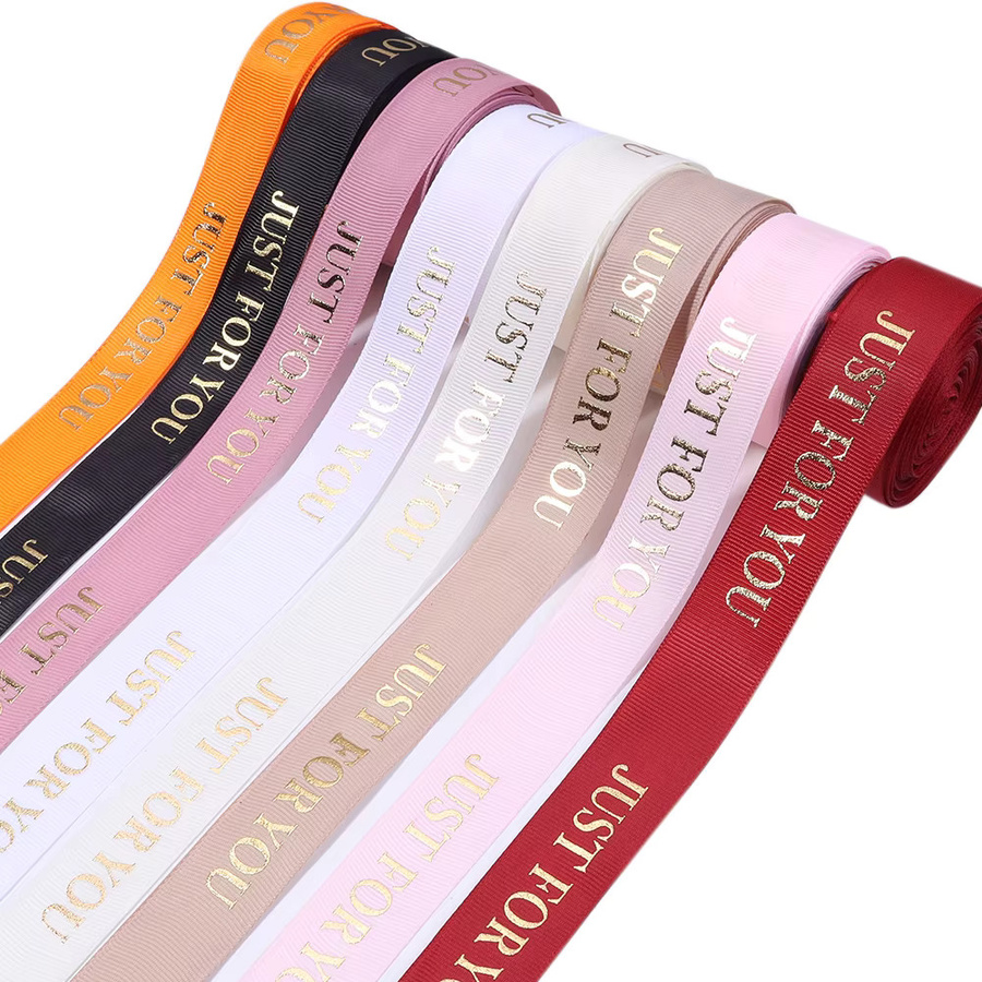 Weihnachtsband Polyester mit Aufdruck NUR FÜR SIE in Lila/Mehrfarbig, Breite: 2,5 cm, Länge: 9 Yards - Bild 4