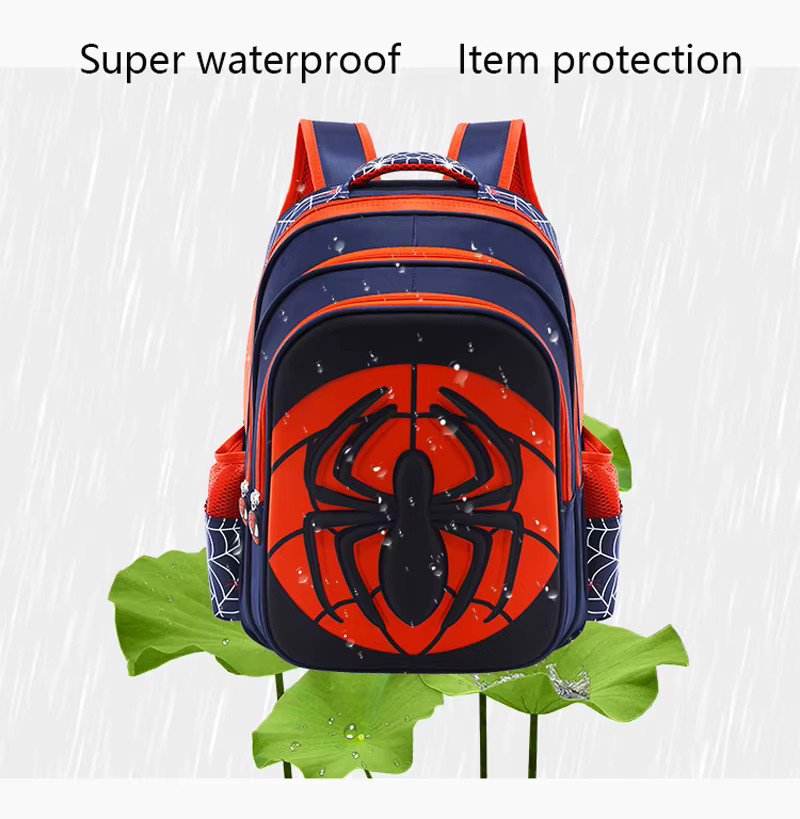 Wasserdichter Spinnen-Rucksack mit Federmäppchen-Set für Jungen in Blau - Bild 4