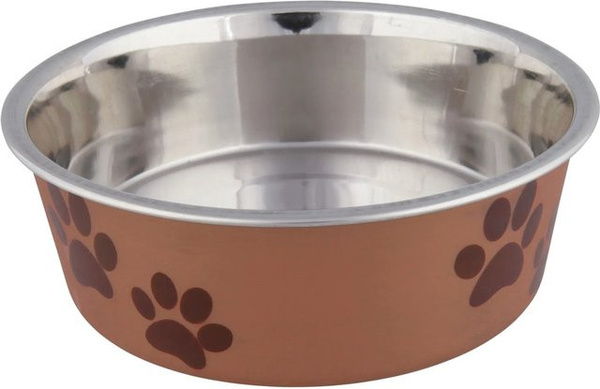 Jollypaw Edelstahlnapf mit Kunststoffmantel in Silber, Durchmesser: 12 cm, 0,3 l