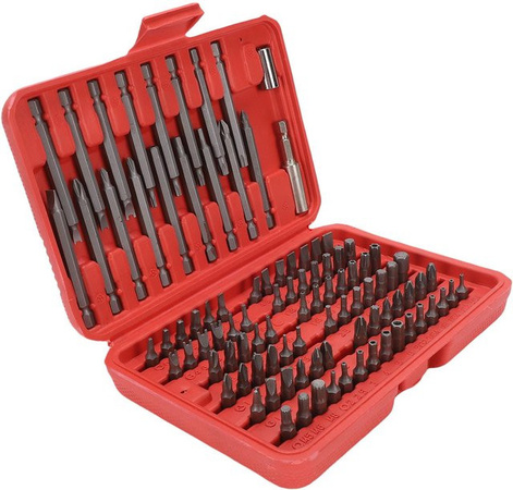 KONNWEI 98-teiliges Schraubendreher Bit Set aus CRV Stahl in Rot für Heimreparaturen und Wartung