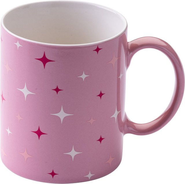Paris Hilton Tasse mit Sternen in Pink und Weiß, 350 ml - Bild 1