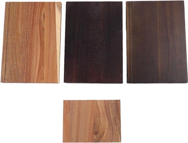 Artleeh 3-teiliges Buch-Schneidebrett-Set aus Holz in Braun mit Ständer für Obst, Gemüse und Brot - Bild 1