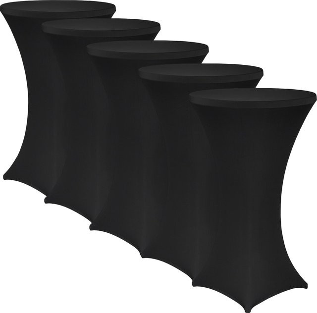 NYVI Stehtischhusse NYVIGala 5er Set Schwarz Elastische Stretchhusse für runde Stehtische und Bistrotische Durchmesser: 70-75 cm - Bild 1