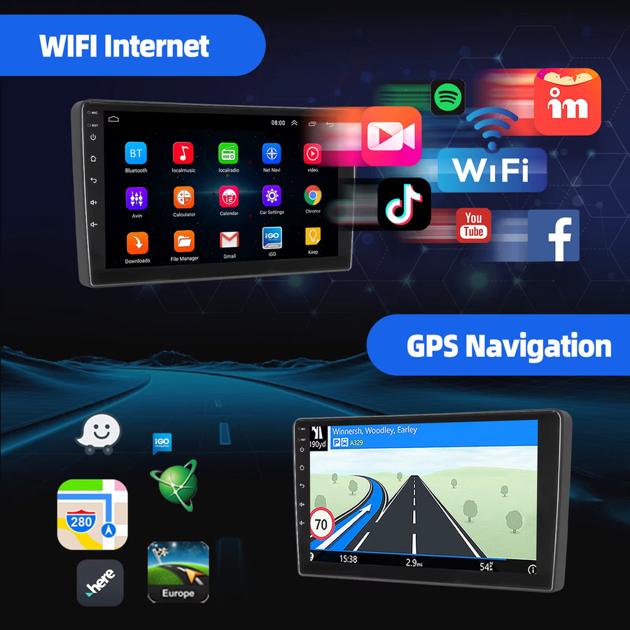 ESSGOO Android Autoradio mit 9 Zoll IPS Touchscreen für Opel/Vauxhall Zafira Tourer C 2011-2016, GPS, Android Auto, Apple CarPlay, WiFi, Bluetooth, USB und Spiegellink in Schwarz - Bild 3
