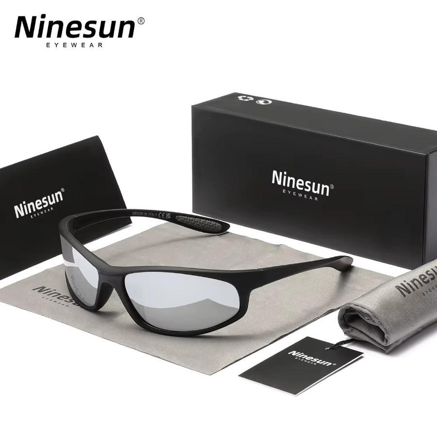 Ninesun Sportsonnenbrille, Wrap, Vollrand, Kunststoff, Schwarz, Unisex - Bild 1