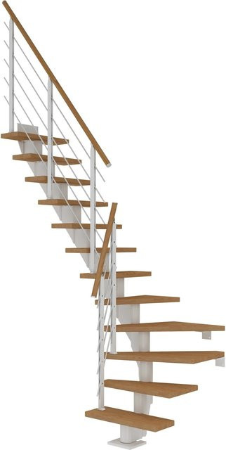 Dolle Mittelholmtreppe Frankfurt Eiche 1/4 gewendelt, Breite: 65 cm, Höhe: bis 279 cm - Bild 1