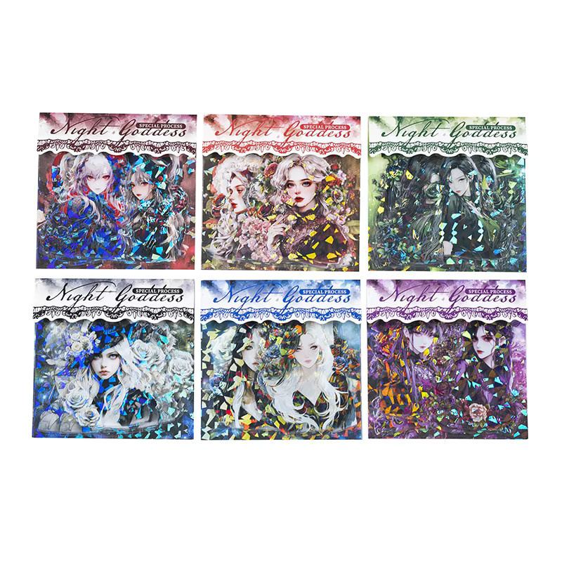 14 Stück Mysterious Dark Night Lady Aufkleber für DIY Scrapbooking und Album-Dekoration in Multicolour - Bild 2