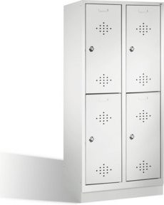C+P Doppelstockspind Classic auf Sockel mit 4 Türen, Lichtgrau, H x B x T: 180 x 81 x 50 cm - Bild 1