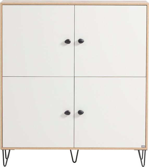 SCHILDMEYER Highboard Looks Organic in Beige und Black, modern mit mattem Finish - Bild 1