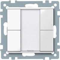 Merten KNX Drucktaster 2-fach mit Betriebsanzeige, Schriftfeld und integriertem Busankoppler, Weiß - Bild 1