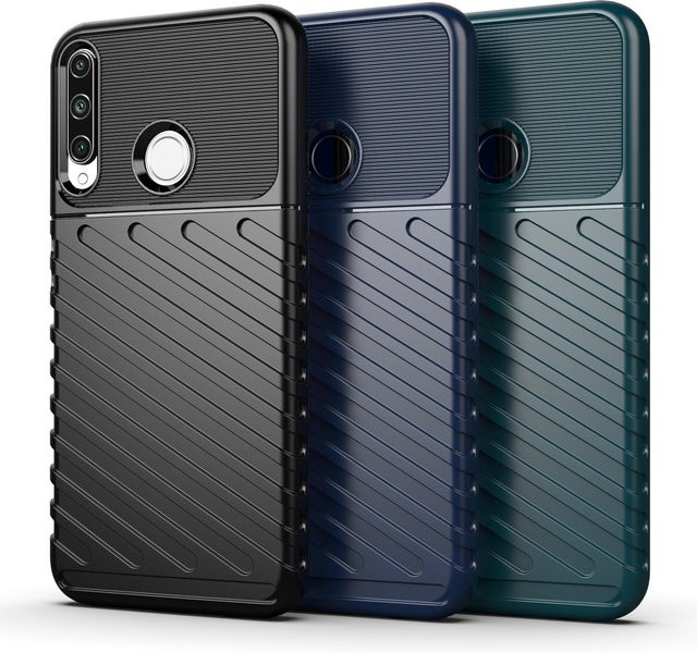 Stoßfeste Silikon-Handyhülle in Blau für Huawei Y6P, Huawei Y7P, Honor 9c und P40 Lite - Bild 1