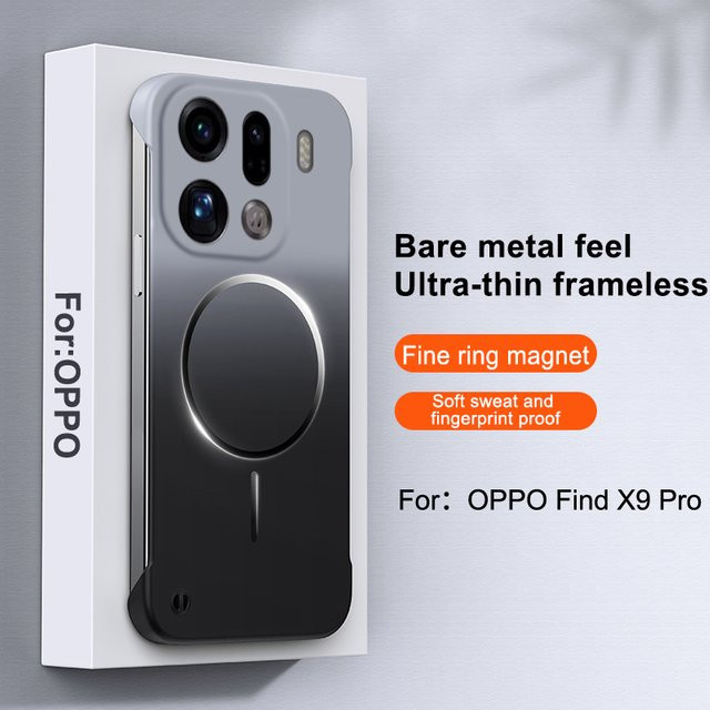 Magnetische MagSafe Handyhülle mit matter Farbverlauf-Metallic-Lackierung für OPPO Find X9, X9Pro und Reno 15Pro in Blau - Bild 1