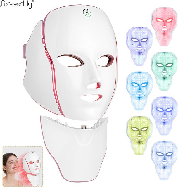 foreverlily LED-Gesichtsmaske mit 7-Farben-Licht, Unisex - Bild 1