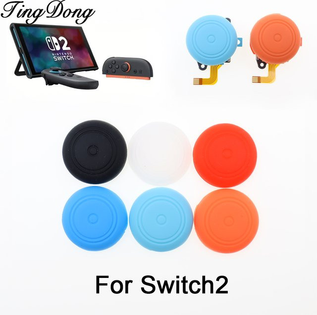 TingDong 10 Paar Silikon Daumengriffkappen für Nintendo Switch 2 Joycon Controller in Schwarz und Multicolour - Bild 1