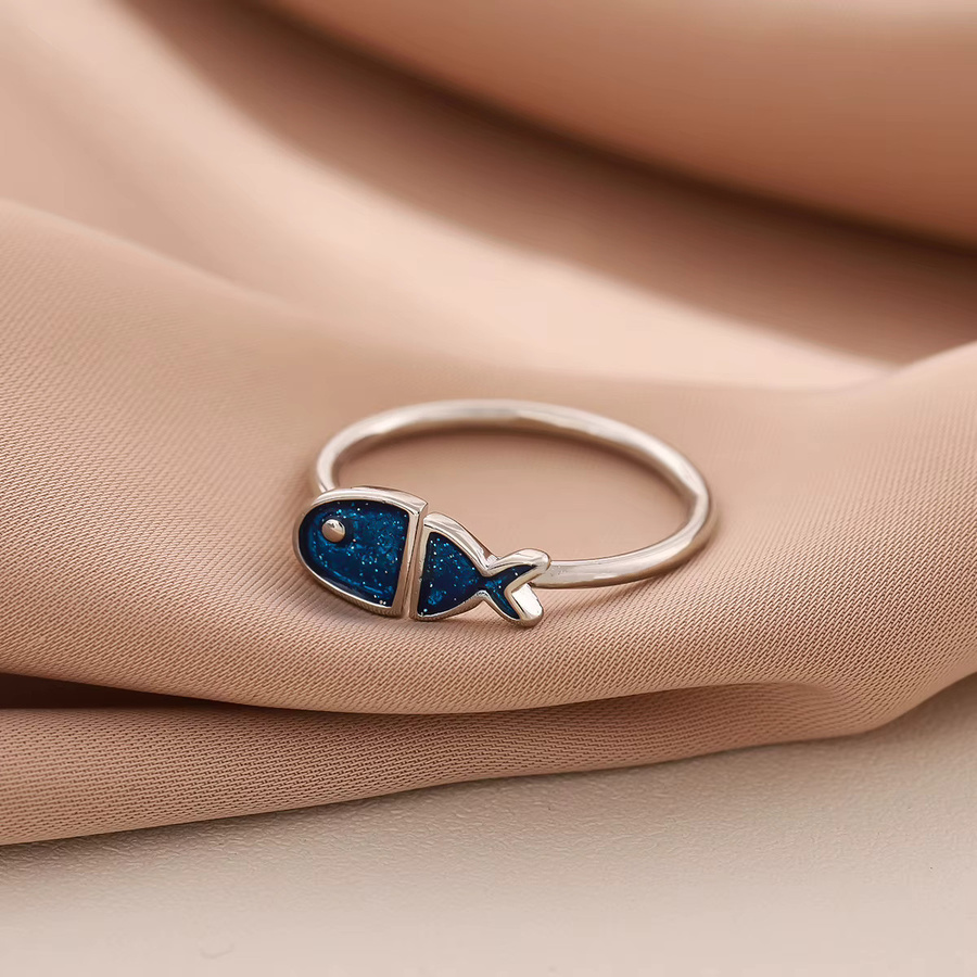 GaGa-Duck Ring, 925 Sterling Silber, Blauer Fisch, Damen - Bild 2