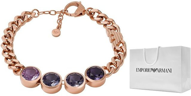 Emporio Armani Armband, Edelstahl, Weiß, Kristall, Damen - Bild 1