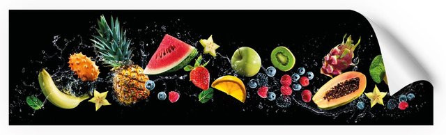 Myspotti Küchenrückwandfolie Fruit Splash in Tile-Look, selbstklebend, Multicolour, B: 220 cm, H: 60 cm - Bild 1