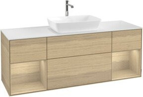 V&B Waschtischunterschrank Finion in Weiß mit Regal, Breite: 160 cm, Tiefe: 50,1 cm - Bild 1