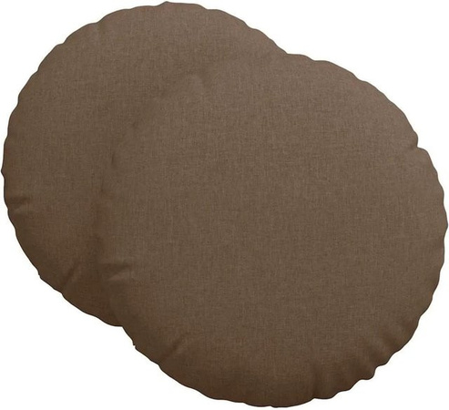 vidaXL Sitzkissen 2er-Set Braun Rund aus Stoff mit abnehmbarem Bezug, Durchmesser: 80 cm, Höhe: 29 cm