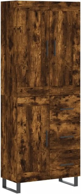 vidaXL Highboard Räuchereiche in Braun aus Holzwerkstoff und Metall, B/T/H: 69,5 x 34,0 x 180,0 cm - Bild 1