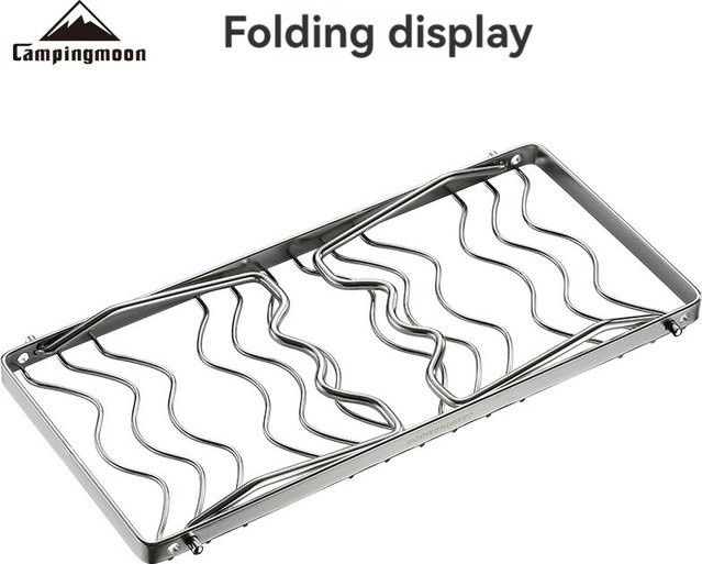 CAMPINGMOON Klappbarer Mini-Herdrost aus Edelstahl, S-förmiges Grillnetz für Dual-Gasherd-Rack MS-1111 - Bild 1