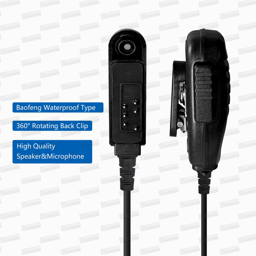 Baofeng Lautsprecher Mikrofon für UV9R Serie und UV-68 Pro Max V2, wasserdicht, Farbe: Schwarz - Bild 2