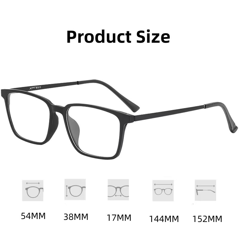 LOERHUNAR Korrektionsbrille, Quadrat, Vollrand, Titan TR90, Unisex, Schwarz - Bild 3