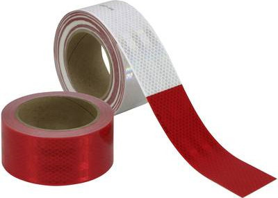 3M Reflexfolie Diamond Grade 983-326 Rot/Weiß, Länge: 45,7 m, Breite: 5,08 cm - Bild 1