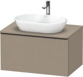Duravit Waschtischunterschrank D-Neo wandhängend in Weiß/Grau mit Leinenstruktur, B/T/H: 80 x 55 x 45,9 cm - Bild 1