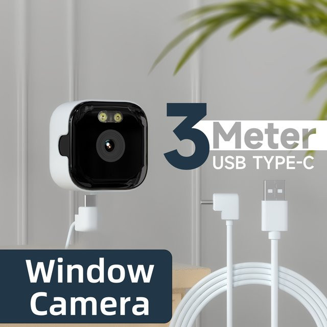 HEIYOUCAM Fensterkamera mit 3MP Auflösung, 2,4/5 GHz WLAN und vollfarbiger Nachtsicht durch das Fenster - Bild 1