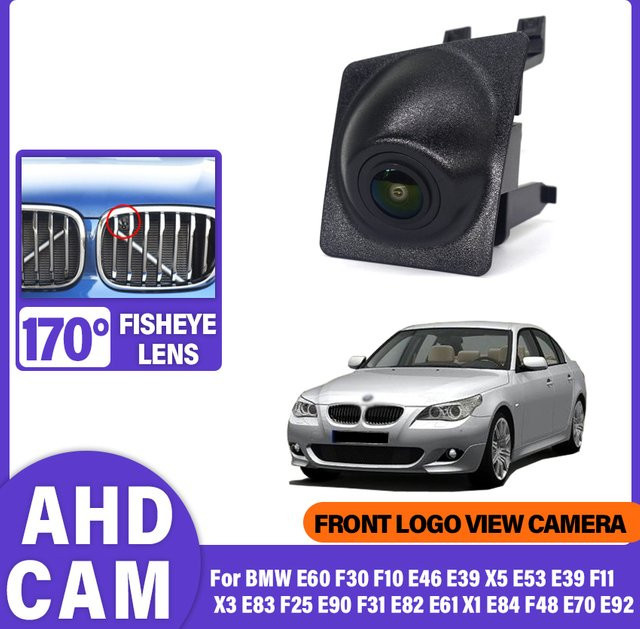 CARBAOHUI Full HD 1080P Auto Frontkamera für BMW E60 F30 F10 E46 E39 X5 E53 E39 F11 X3 E83 F25 E90 F31 E82 E61 X1 E84 F48 E70 E92 in Schwarz - Bild 1
