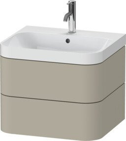 Duravit Möbelwaschtisch Happy D.2 Plus in Tau Sand matt mit 1 Waschloch und 2 Schubladen B/T: 57,5 x 49 cm - Bild 1