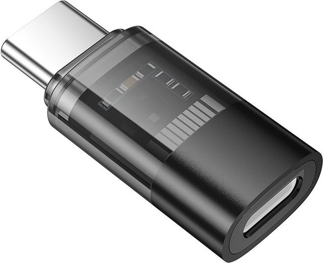 HOCO UA36D Daten- und Ladeadapter Lightning auf USB-C in Schwarz - Bild 1