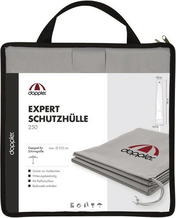 Doppler Expert Schirmhülle für Sonnenschirme und Mittelmastschirme aus Polyester in Grau, B/H/T: 25,5 x 152 x 25,5 cm - Bild 1