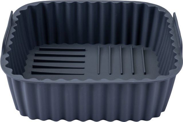 Fackelmann Silikonform für Heißluftfritteuse, eckig, gerillt, Anthrazit, B/T/H: 15 x 15 x 5 cm - Bild 1