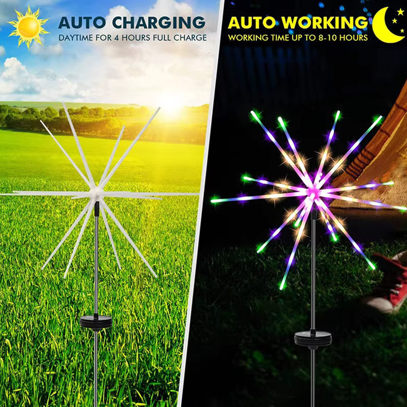 Lyfs Solar LED Feuerwerk-Gartenleuchte in Schwarz mit Multicolour RGB Effekt für Außenbereiche und Weihnachtsdekoration - Bild 2