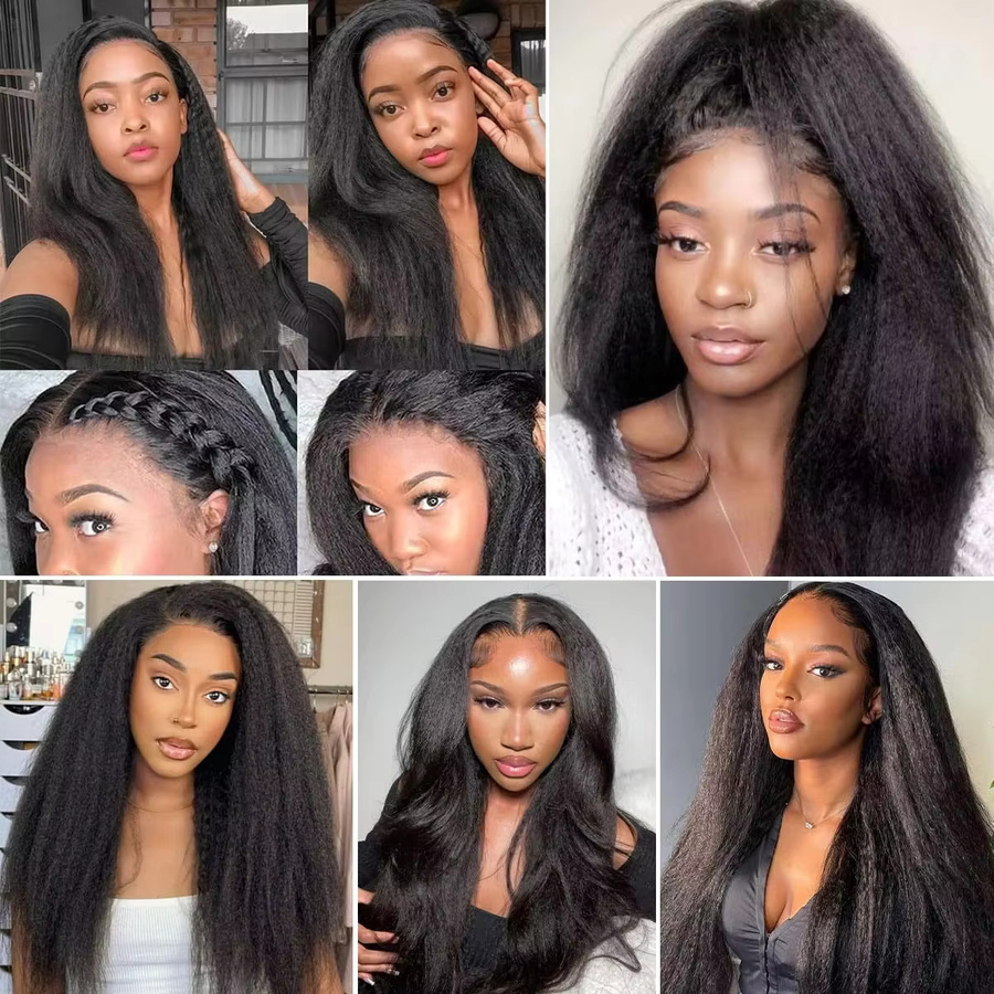 BINF Kinky Straight Echthaar-Bündel, Burmesisches Yaki Straight, Damen - Bild 7