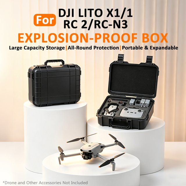 SZKOSTON Hartschalenkoffer für DJI Lito 1/Lito X1 und RC 2/RC N3, Tragbare Kamera Tasche in Schwarz - Bild 1