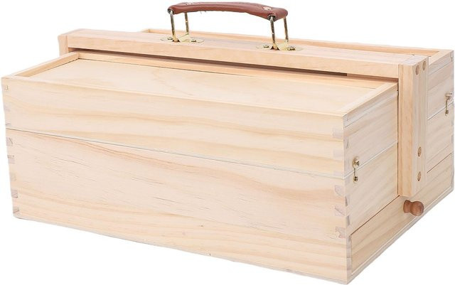 Artleeh Künstler Werkzeug Aufbewahrungsbox aus Holz in Braun mit Schubladen und mehreren Fächern für dein Studio oder die Schule - Bild 1