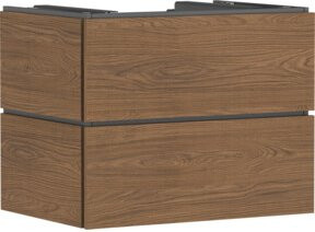 Hansgrohe Waschtischunterschrank Xilesa E 2 Schränke mit Push-to-Open in Eiche kaschiert, Breite: 78 cm, Tiefe: 55 cm - Bild 1
