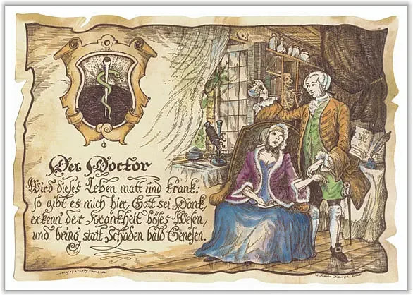 Zunftbild Doktor auf Antikpapier als Vintage Poster in A4-Format, mehrfarbig - Bild 1