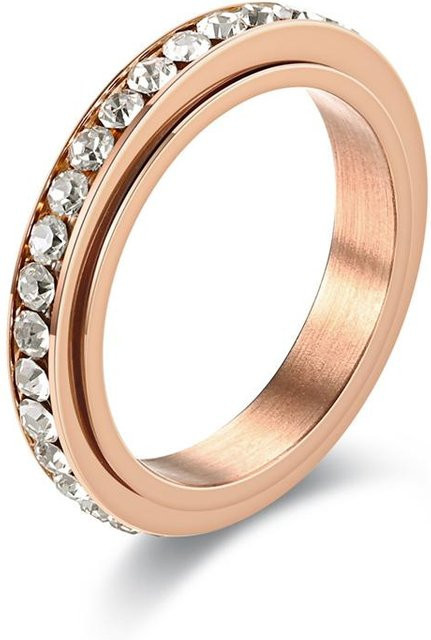 YULIN Ring Edelstahl, Zirkonia, Roségold, Unisex - Bild 1