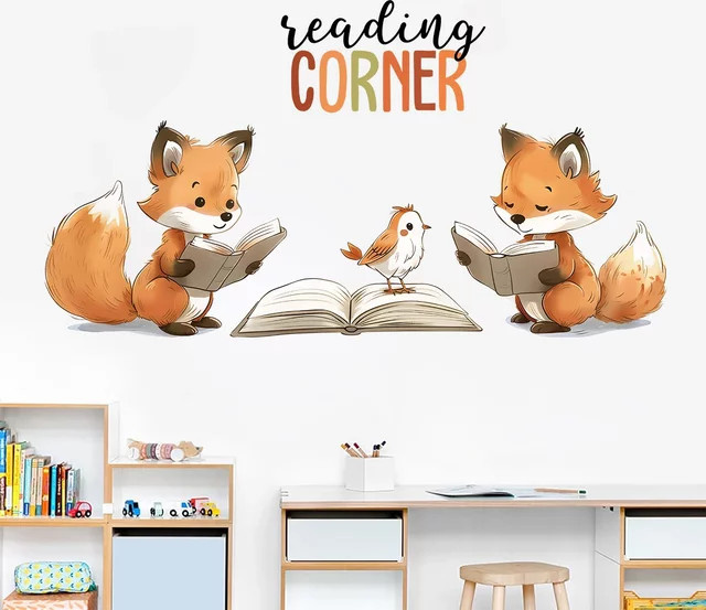 BRUP Wandaufkleber mit niedlichem Fuchs Motiv für Kinderzimmer und Wohnzimmer, Mehrfarbig - Bild 1