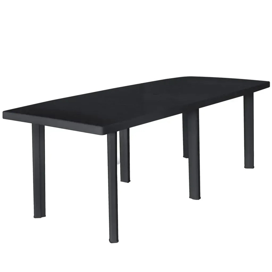 vidaXL Gartentisch aus Kunststoff in Anthrazit, B/T/H: 216 x 90 x 72 cm - Bild 2