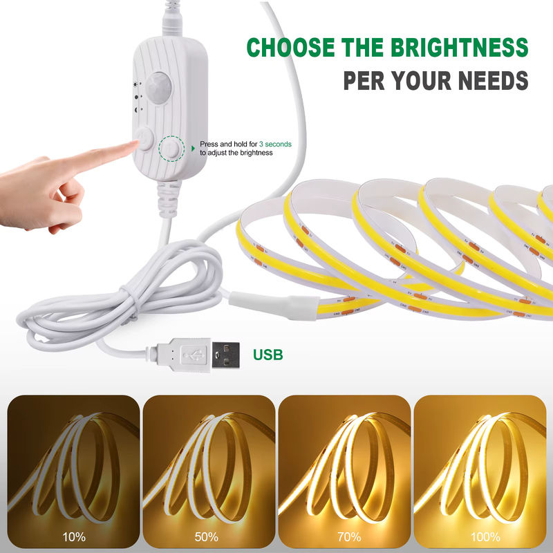 GAHADA COB LED Streifen mit Bewegungssensor, USB Wireless Nachtlicht in Warmweiß, 5V DC, 8mm Breite - Bild 6