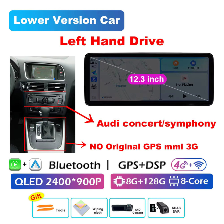 LIARO-NAVI Multimedia Autoradio mit Wireless CarPlay für Audi A4 B8 und A5, Schwarz - Bild 6