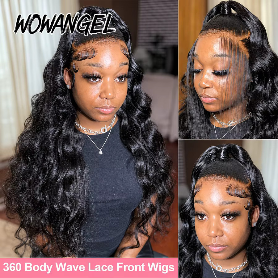 WOWANGEL 360 Full Lace Frontal Body Wave Perücke aus Echthaar, Damen - Bild 2