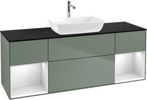 V&B Waschtischunterschrank Finion mit Wandbeleuchtung, Weiß lackiert, Breite: 160 cm, Tiefe: 50,1 cm, Höhe: 50,1 cm - Bild 1