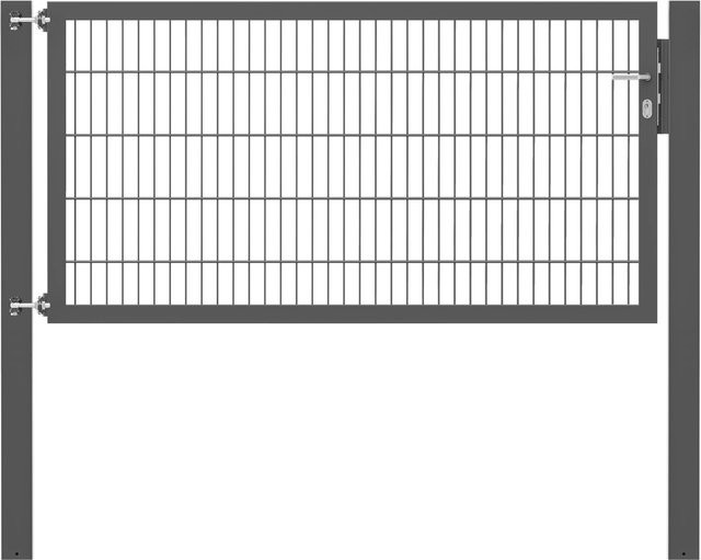 Einzeltor Flexo Plus in Anthrazit mit Pfosten aus Stahl, B: 200 cm, H: 100 cm, Pfosten B: 100 cm, H: 100 cm - Bild 1